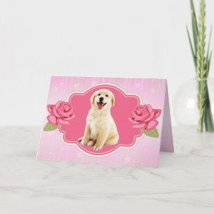 Söt Golden Retriever-valp mors dag Kort