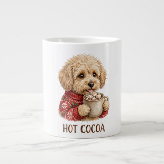 Söt Goldendoodle som dricker het choklad jul-svärm Jumbo Mugg