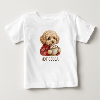 Söt Goldendoodle som dricker varm choklad jul-svär T Shirt