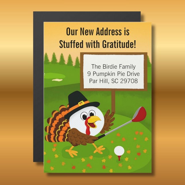 Söt golfbolls Thanksgiving rörlig adressändring (Skapare uppladdad)