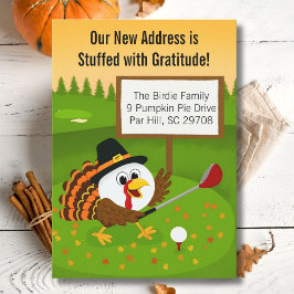 Söt golfbolls Thanksgiving rörlig adressändring Meddelande