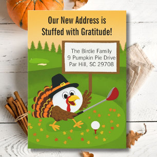 Söt golfbolls Thanksgiving rörlig adressändring Meddelande