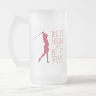 Söt golftee för kvinnor, rolig humor, sport, magen frostat ölglas