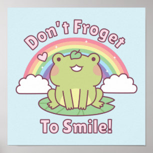 Söt Göm Inte Din Glädje Groda Poster