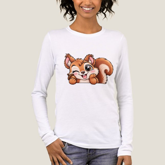 Söt gömmer-sig-ekorre t shirt (Framsida)