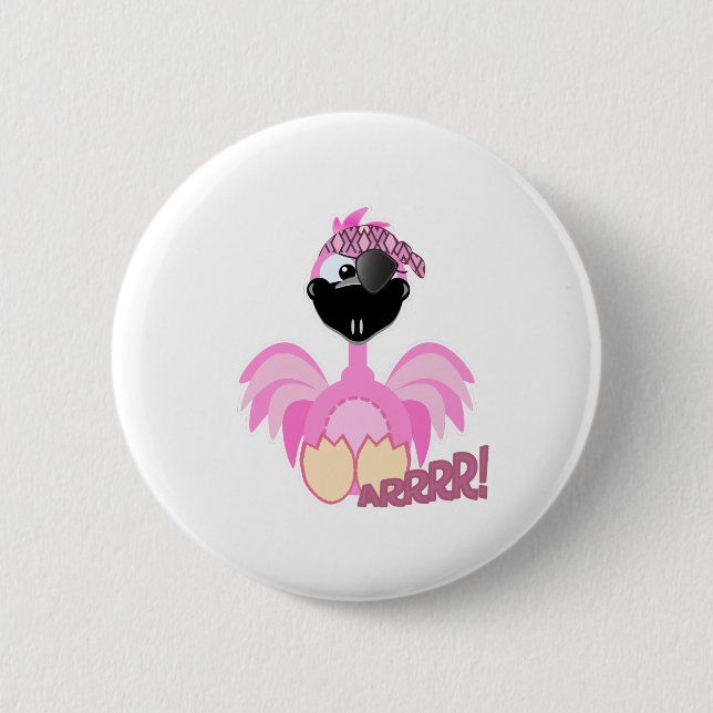 Söt Goofkins piratflamingo Knapp (Framsida)