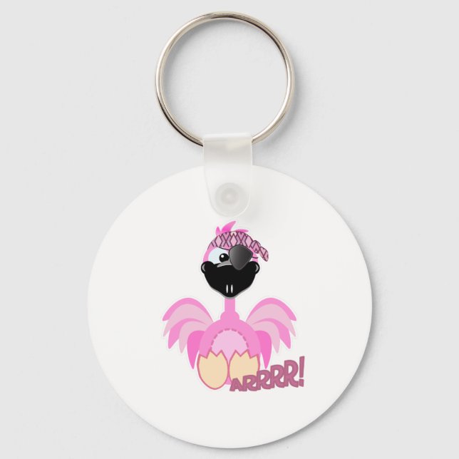 Söt Goofkins piratflamingo Nyckelring (Framsida)
