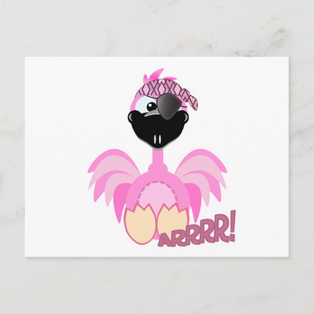 Söt Goofkins piratflamingo Vykort (Framsida)