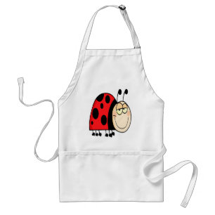 Söt goofy tecknad som malar lilla ladybug förkläde