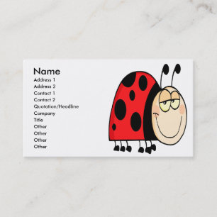 Söt goofy tecknad som malar lilla ladybug visitkort