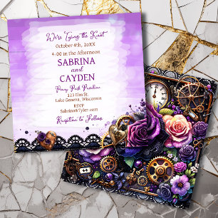Söt Gothic Aesthetic Steampunk Bröllop Inbjudningar