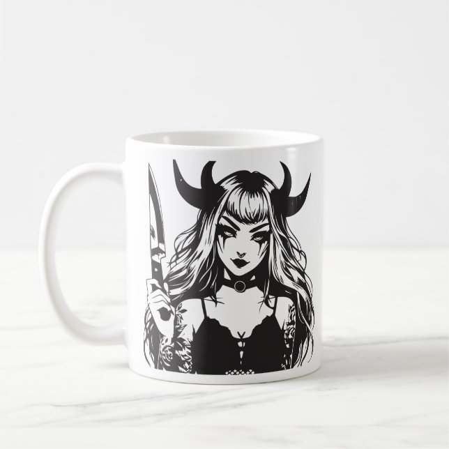 Söt gotisk flicka kaffemugg (Vänster)