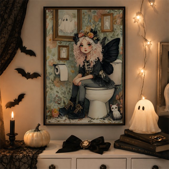 Söt gotisk sagoväsen spök Halloween väggkonst (Skapare uppladdad)