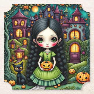 Söt gotisk tjej Pumpa Halloween-by Underlägg Papper