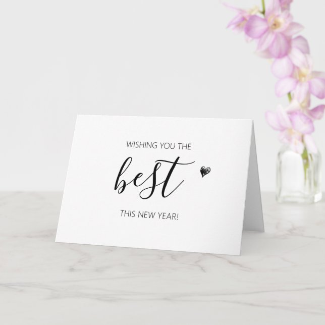 Söt gott nytt år-minimalist kort (Orkide)