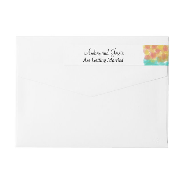 Söt Gouache Watercolor Bröllop Etikettband (Baksidan)