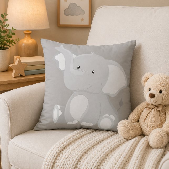 Söt grå baby elefant kudde (Skapare uppladdad)