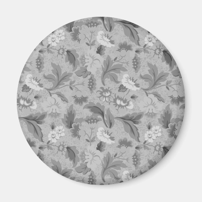 Söt grå blommig mönster magnet (Framsidan)
