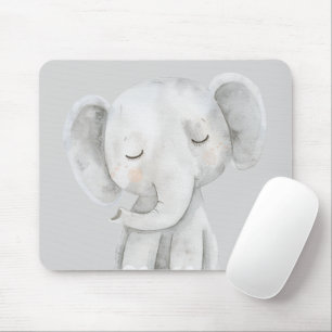 Söt Grå Elefant Musmatta