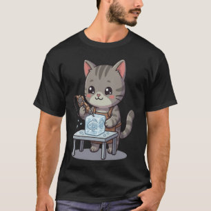 Söt Grå Katt Is Skulptör T Shirt