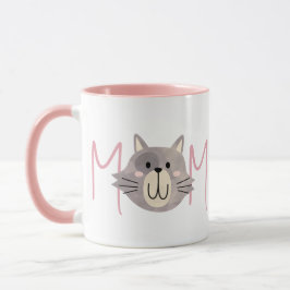 Söt grå katt-mamma namngiven Blush mors dag  Mugg