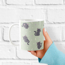 Söt Grå Katt Mugg | Sage Kawaii Katter