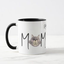 Söt grå kattmamma namngav svarta mors dag