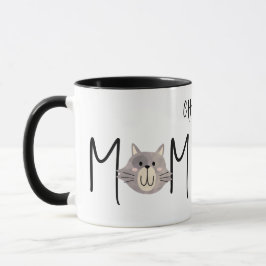 Söt grå kattmamma namngav svarta mors dag  mugg