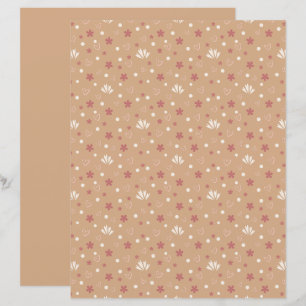 Söt grå orange mönstrad scrapbookpapper