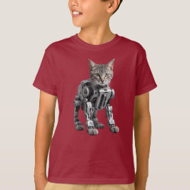 Söt grå randig robotbarn t-shirt