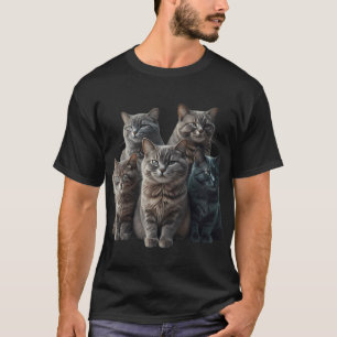 Söt grå tabbymodell familjeporträtt t shirt