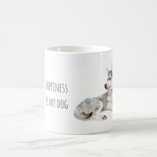Söt Grå Valp Hund Kaffemugg (Center)