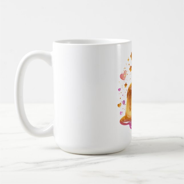 Söt Grafik sötsak Vit T-shirt Kaffemugg (Vänster)