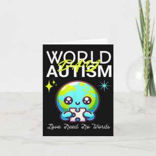 Söt Grafisk Jord Autism Dag Pappa Mamma Pojkar Fli Kort