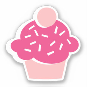 Söt grafisk stil Rosa Cupcake Scrapbook Klistermär Klistermärken