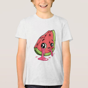 Söt grafisk vit t-shirt med fruktbit