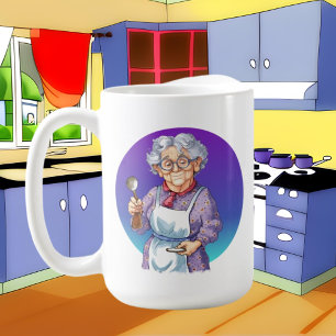 söt Grandma add message-vattenfärg Kaffemugg