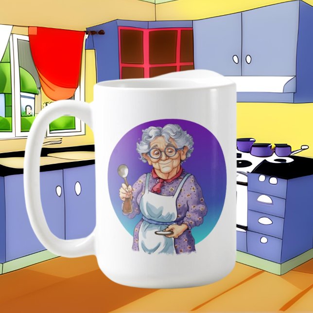 söt Grandma add message-vattenfärg Kaffemugg (Skapare uppladdad)