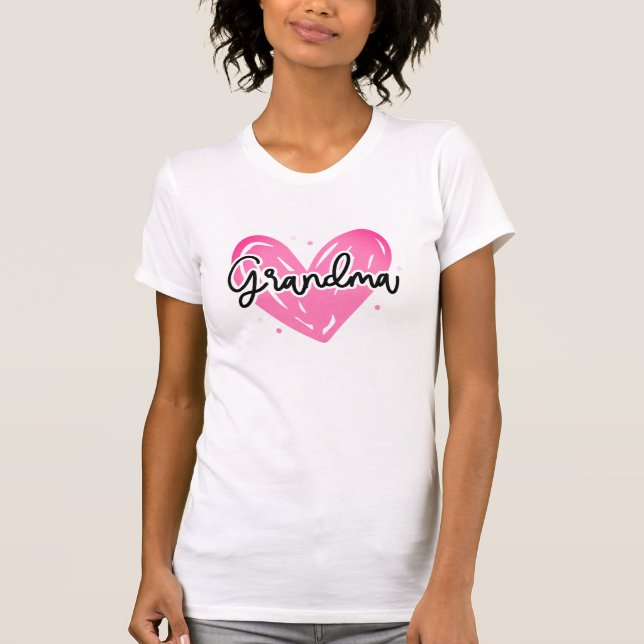 Söt Grandma Heart T-Shirt (Framsida)