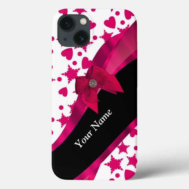 Söt Grårött och vitt mönstrat monogram (Baksida)