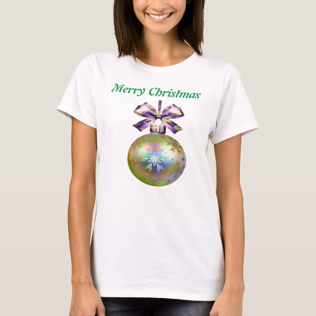 Söt Gräsmatta Bowls Julgran Bauble T Shirt (Framsida)