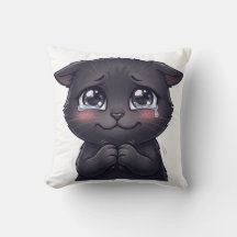 Söt gråtande svart katt som tigger Canvas Väggkons