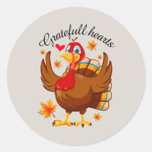Söt Gratnice-Thanksgiving-kalkon Runt Klistermärke