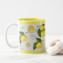 Söt Grått & Gult Lemon Mugg