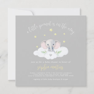 Söt Grått Little Peanut Baby Shower-inbjudan