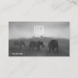 Söt Grått Nature Pic Yoga Reiki Massage Coach Visitkort