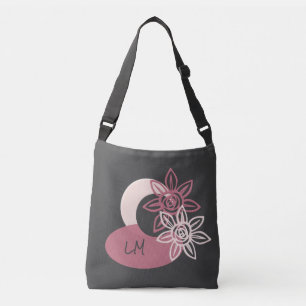 Söt Grått och Rosa Geometric Personlig Tote Axelväska