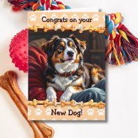 Söt Grattis på din nya hund