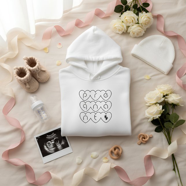 Söt Gravid med Hjärtbokstäver Tröja |Blivande Mamm (enjoy your days as a Mama)