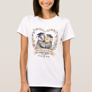 Söt Grävling & Pingvin Examen Omfamning Personlig T Shirt
